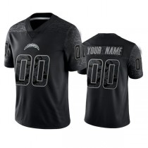 Custom LA.Chargers Active Player Black Reflective Limited Stitched Football Jersey American Jerseys