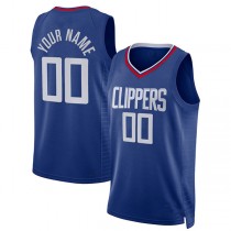 Custom LA.Clippers 2021-22 Diamond Swingman Royal Icon Edition Stitched Basketball Jersey