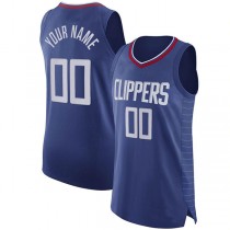Custom LA.Clippers Authentic Royal Icon Edition Stitched Basketball Jersey