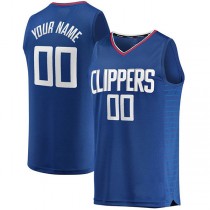 Custom LA.Clippers Fanatics Branded Fast Break Replica Jersey Royal Icon Edition Stitched Basketball Jersey