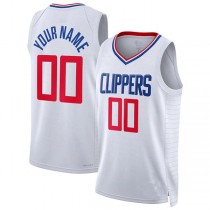 Custom LA.Clippers Unisex 2022-23 Swingman White Association Edition Stitched Basketball Jersey
