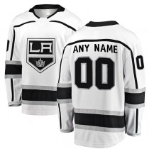 Custom LA.Kings Fanatics Branded Away Breakaway Jersey White Stitched American Hockey Jerseys
