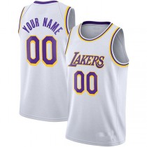 Custom LA.Lakers 2020-21 Swingman Jersey Association Edition White Stitched Basketball Jersey
