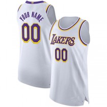 Custom LA.Lakers 2021-22 Diamond Authentic Jersey Association Edition White Stitched Basketball Jersey