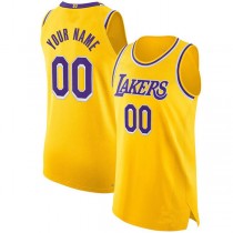 Custom LA.Lakers 2021-22 Diamond Swingman Authentic Jersey Gold Icon Edition Stitched Basketball Jersey