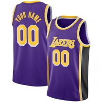 Custom LA.Lakers Jordan Brand Swingman Jersey Statement Edition Purple Stitched Basketball Jersey