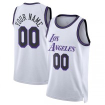 Custom LA.Lakers Unisex 2022-23 Swingman Jersey City Edition White Stitched Basketball Jersey