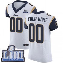 Custom LA.Rams Vapor Untouchable Super Bowl LIII Bound Elite White Road Jersey American Stitched Football Jerseys