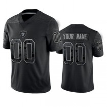 Custom LV.Raiders Active Player Black Reflective Limited Stitched Football Jersey American Jerseys