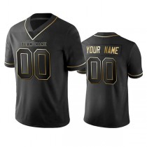 Custom LV.Raiders Any Team and Number and Name Black Golden Edition Stitched American Football Jerseys