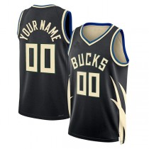 Custom M.Bucks Jordan Brand Unisex 2022-23 Swingman Jersey Statement Edition Black Statement Edition Stitched Basketball Jersey