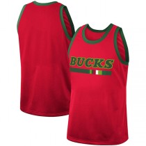 Custom M.Bucks Mitchell & Ness Hardwood Classics Team Heritage Fashion Jersey Red Statement Edition Stitched Basketball Jersey