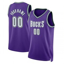 Custom M.Bucks Unisex 2022-23 Custom Swingman Jersey Classic Edition Purple Stitched Basketball Jersey