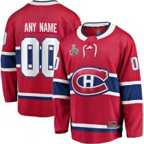 Custom M.Canadiens Fanatics Branded Home 2021 Stanley Cup Final Bound Breakaway Jersey Red Stitched American Hockey Jerseys