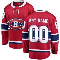 Custom M.Canadiens Fanatics Branded Home Breakaway Red Stitched American Hockey Jerseys