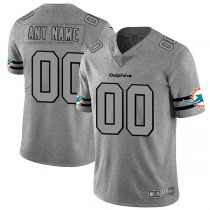 Custom M.Dolphins 2019 Gray Gridiron Gray Vapor Untouchable Limited Jersey American Stitched Football Jerseys