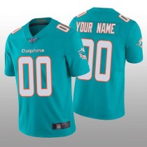 Custom M.Dolphins Aqua Vapor Limited 100th Season Jersey American Stitched Football Jerseys