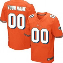 Custom M.Dolphins Orange Elite Jersey American Stitched Football Jerseys