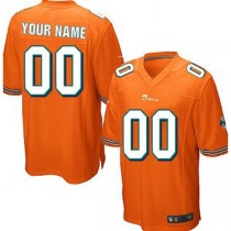 Custom M.Dolphins Orange Game Jersey American Stitched Football Jerseys