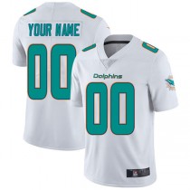 Custom M.Dolphins Road White Vapor Untouchable Limited Jersey American Stitched Football Jerseys