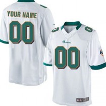 Custom M.Dolphins White Limited Jersey American Stitched Football Jerseys