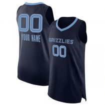 Custom M.Grizzlies 2021-22 Diamond Swingman Authentic Jersey Navy Icon Edition Stitched Basketball Jersey