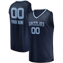 Custom M.Grizzlies Fanatics Branded 2018-19 Fast Break Replica Jersey Navy Icon Edition Stitched Basketball Jersey