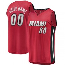 Custom M.Heat Fanatics Branded Fast Break Replica Jersey Red Statement EditionStitched Basketball Jersey