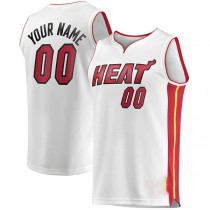 Custom M.Heat Fanatics Branded Fast Break Replica Jersey White Association Edition Stitched Basketball Jersey