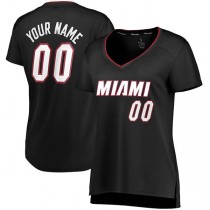 Custom M.Heat Fanatics Branded Women's Fast Break Jersey Black Icon Edition Statement Edition Stitched Basketball Jersey
