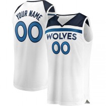 Custom M.Timberwolves Fanatics Branded Fast Break Replica Jersey White Association Edition Stitched Basketball Jersey