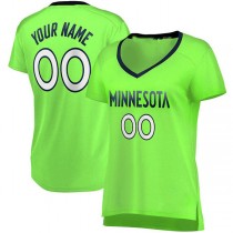 Custom M.Timberwolves Fanatics Branded Women's Fast Break Replica Jersey Green Statement Edition Stitched Basketball Jersey