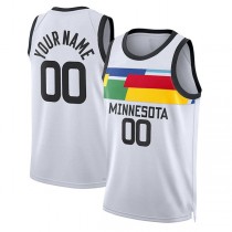 Custom M.Timberwolves Unisex 2022-23 Swingman Jersey City Edition White Stitched Basketball Jersey