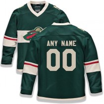 Custom M.Wild Fanatics Branded Home Replica Jersey Green Stitched American Hockey Jerseys