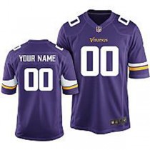 Custom MN.Vikings Purple Game Jersey Stitched Jerseys Football Jerseys