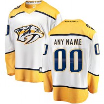 Custom N.Predators Fanatics Branded Away Breakaway White Stitched American Hockey Jerseys