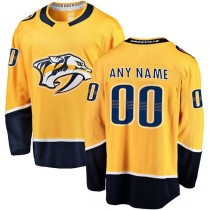 Custom N.Predators Fanatics Branded Home Breakaway Gold Stitched American Hockey Jerseys