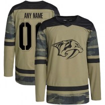 Custom N.Predators Military Appreciation Team Authentic Practice Jersey Camo Stitched American Hockey Jerseys