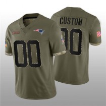 Custom NE.Patriots ACTIVE PLAYER 2022 Olive Salute To Service Limited Stitched Jersey American Football Jerseys