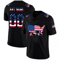 Custom NE.Patriots Black Limited Fashion Flag Stitched American Football Jerseys