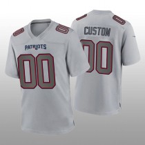 Custom NE.Patriots Gray Atmosphere Game Jersey Stitched American Football Jerseys