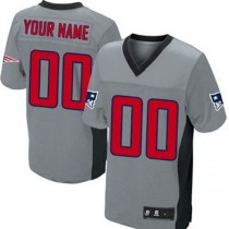 Custom NE.Patriots Gray Shadow Elite Jersey Stitched American Football Jerseys