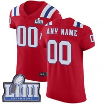 Custom NE.Patriots Vapor Untouchable Super Bowl LIII Bound Elite Red Alternate Jersey Stitched American Football Jerseys