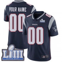 Custom NE.Patriots Vapor Untouchable Super Bowl LIII Bound Limited Navy Blue Home Jersey Stitched American Football Jerseys