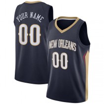Custom NO.Pelicans Swingman Jersey Navy Icon Edition Stitched Basketball Jersey