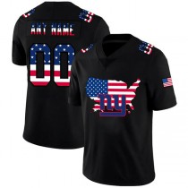 Custom NY.Giants Black Limited Fashion Flag Stitched American Football Jerseys