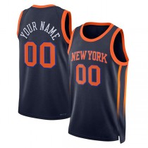 Custom NY.Knicks Jordan Brand Unisex 2022-23 Swingman Jersey Statement Edition Navy Stitched Basketball Jersey