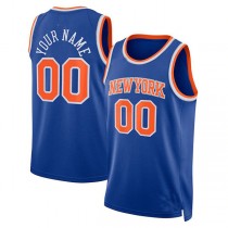 Custom NY.Knicks Unisex 2022-23 Swingman Jersey Icon Edition Blue Stitched Basketball Jersey