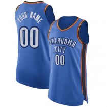 Custom OC.Thunder Authentic Jersey Blue Icon Edition Stitched Basketball Jersey