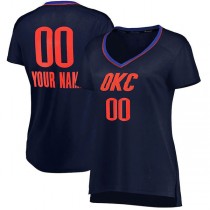 Custom OC.Thunder Fanatics Branded Women's Fast Break Replica Navy Statement Edition Stitched Basketball Jersey